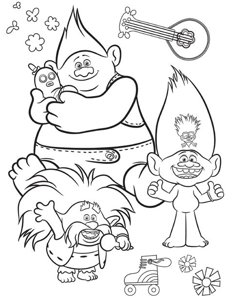printable trolls coloring pages activity sheets zoom backgrounds
