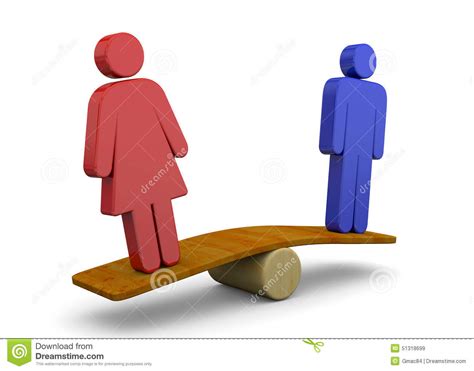 Man And Woman Sex Equality Concept 3d Stock Illustration