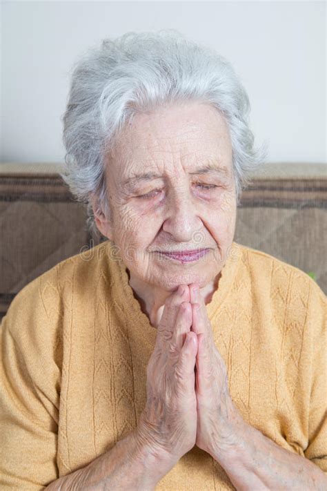 Mature Senior Woman Christian Religion Portrait Stock
