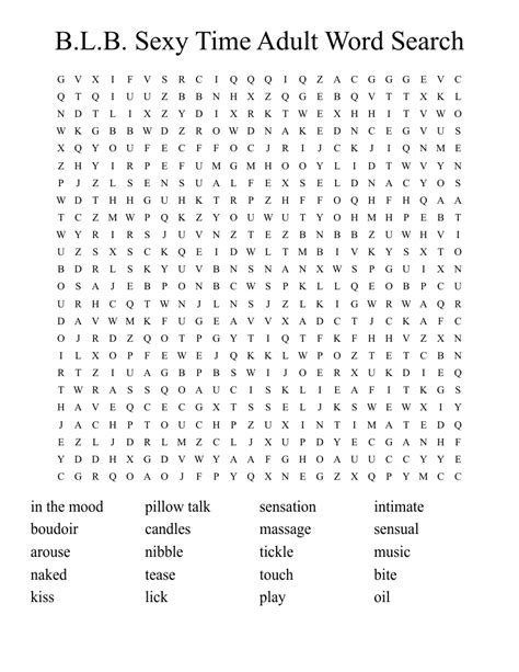 B L B Sexy Time Adult Word Search Wordmint
