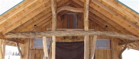 spectacular scribe work   timber frame sugarhouse