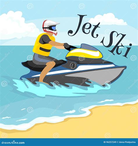 jet ski water extreme sports isolated design element  summer