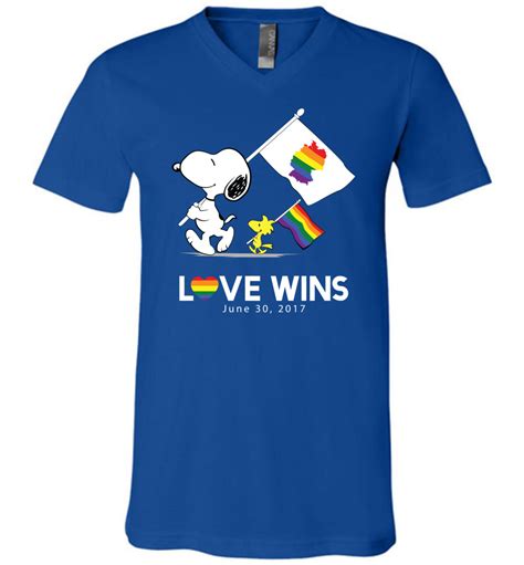 Love Wins Germany Lgbtq V Neck T Shirt March For Lgbtq