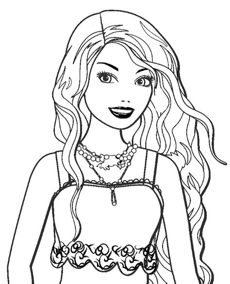 barbie  doll printable coloring sheet page books