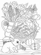 Easter Coloring Pages Adults Basket Printable Adult Bunny Flowers Sheets Kids Decorated Pastry Eggs Colouring Spring Fun Supercoloring Färgläggningssidor Jennyatdapperhouse sketch template