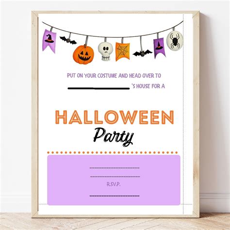 printable halloween party invitation sweet pea