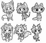 Chibi Animal Lineart Coloring Pages Deviantart Colouring Pony Little Kids sketch template
