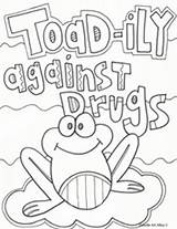 Drug Ribbon Pages Week Red Posters Coloring Drugs Say Activities Kids Printables Against Prevention School Kindergarten Sheets Awareness Classroomdoodles Template sketch template