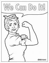 Coloring Pages Hillary Book Women History Month Clinton Girl Famous Kids Power Womens Printable Color Jam Packed Coolmompicks Rosie Riveter sketch template