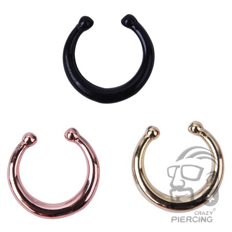 1pc Steel Fake Nose Septum Clicker Ring Nose Rings Captive