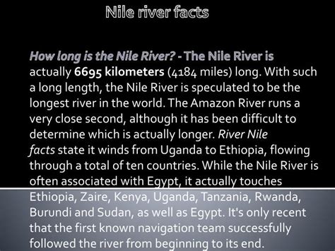 facts about the nile river interesting facts nile river fun facts nile