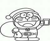 Coloring Pages Doraemon B980 Santa Printable sketch template