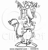 Freezing Faun Clipart Outline Cartoon Toonaday Royalty Illustration Rf Clip Shivers sketch template