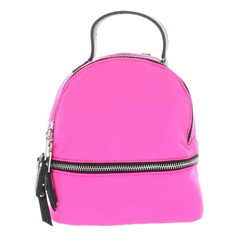Steve Madden Womens Abbey Pink Faux Trim Mini Backpack Handbags Small
