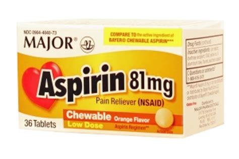 mjrx major aspirin mg chew tab aspirin  mg orange  tablets upc