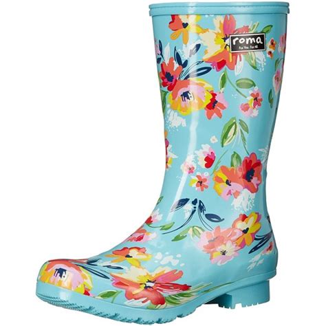 women s emma mid rain boots turquoise floral c712m3xosjr
