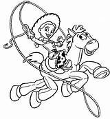 Toy Story Coloring Jessie Horse Riding Printable Hit Disney Movie sketch template