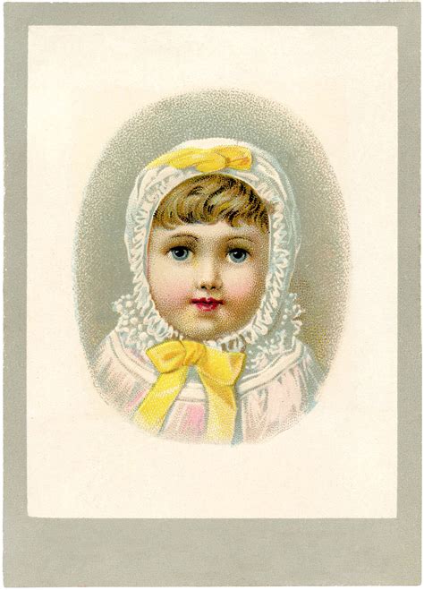Vintage Cute Face Girl Image The Graphics Fairy