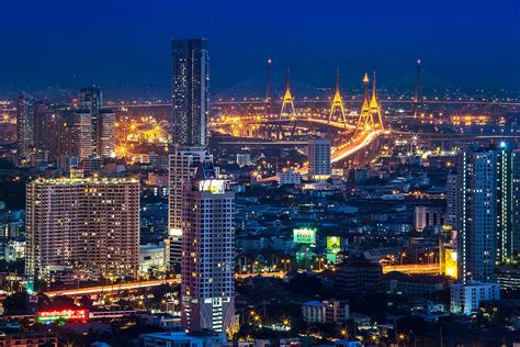 Bangkok Capital City Of Thailand Nightscape Photograph By Arthit