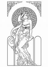 Coloring Nouveau Pages Woman Maleficent Adult Drawing Book Adults Inspiration Goddess Printable Colouring Drawings Sheets Dragon Style Justcolor Kids Books sketch template