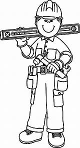 Coloring Pages Carpenter Community Boy Helpers Choose Board Colouring sketch template