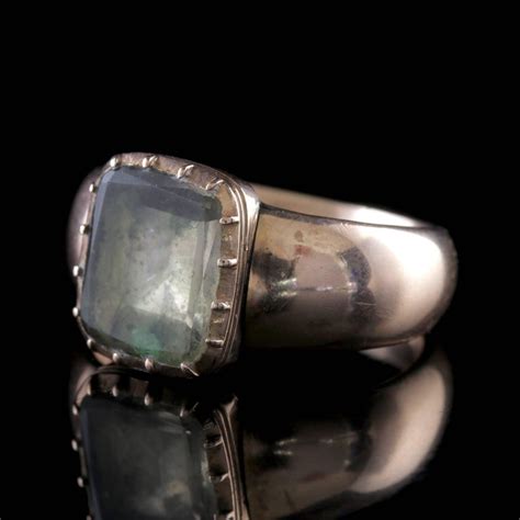 Antique Georgian Ring 18 Carat Gold Rock Crystal Circa