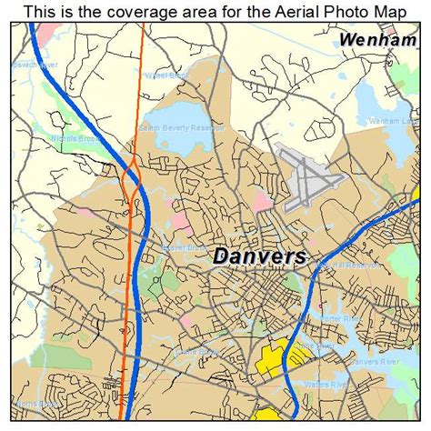 aerial photography map  danvers ma massachusetts