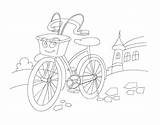 Coloring Bicycle Pages Print Color sketch template