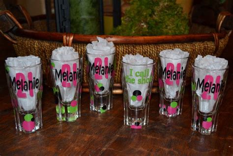 Shot Glass 21st Birthday 30th 40th 50th Personalized
