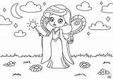 Wydruku Kolorowanki Dziewczynek Fairy sketch template