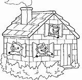 Pigs Little Three Coloring Pages Houses House Sheets Drawing Printable Color Getdrawings Getcolorings sketch template