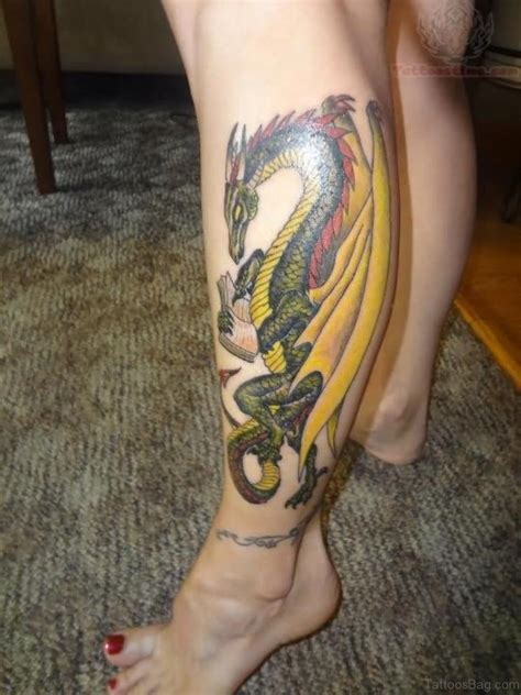 50 Nice Looking Dragon Tattoos For Leg Tattoo Designs –