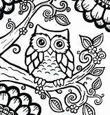 Coloring Pages Girly Easy Adult Printable Cute Owl Kids Getcolorings Color Getdrawings Adults Colorings Print sketch template