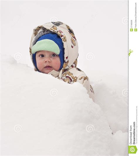 baby  snow stock image image  child garden girl