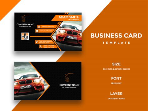 car business card template uplabs