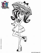 Coloring Pages Monster High Draculaura Printable Monsterhigh Umbrella Cute Dolls Girls Print Color Clawdeen Wolf Kids Online Sheets Hellokids sketch template