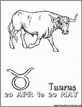 Coloring Pages Taurus Zodiac Color Printable Kids Pisces Fun sketch template