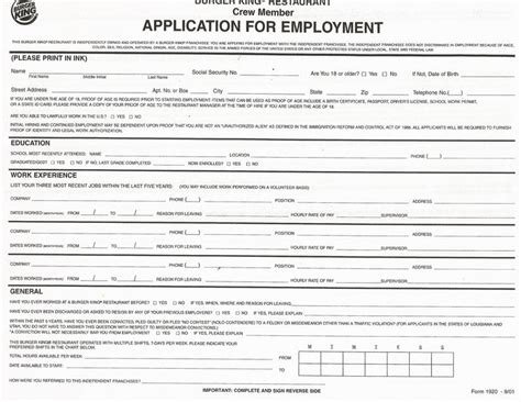 employment application forms  print job application printable job