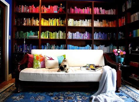 this room creates a colorful atmosphere for reading home library design unique home decor