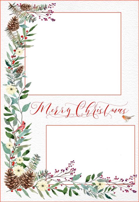 woodland christmas card template  digital goodie digital