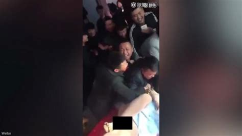 male wedding guests pin down bridesmaid and grope her in disturbing video stomp