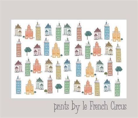 houses print  lefrenchcircus  etsy