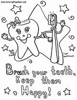 Coloring Dental Pages Teeth Health Kids Color Printable Hygiene Preschool Vampire Brush Care Dentist Colouring Sheets Month Week Print School sketch template