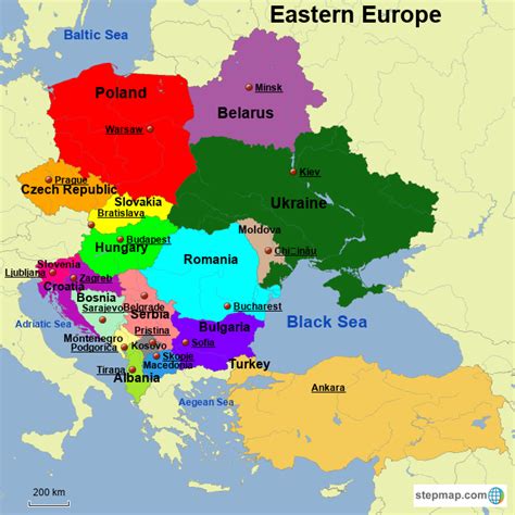 stepmap eastern europe landkarte fuer europe