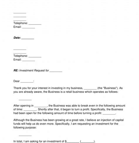 investor letter template