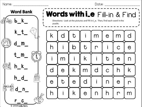 long vowels word search fill   find phonics puzzles word work