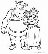Shrek Coloring Pages Cartoon Color Printable Characters Sheets Kids Character Sheet Colouring Book Back Fiona Print sketch template