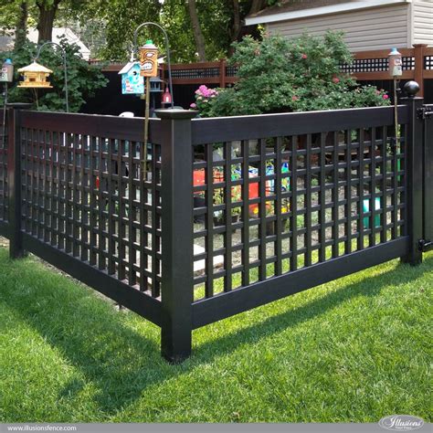 Black Pvc Vinyl Old English Lattice Fence With New England Caps From