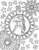 Aquarius Acquario Zodiaco Mandalas Signos Sagittarius Zodiaku Supercoloring Segno Zodiacale Znaki Drukuj sketch template