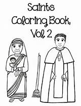 Coloring Catholic Saints Etsy Book Vol sketch template